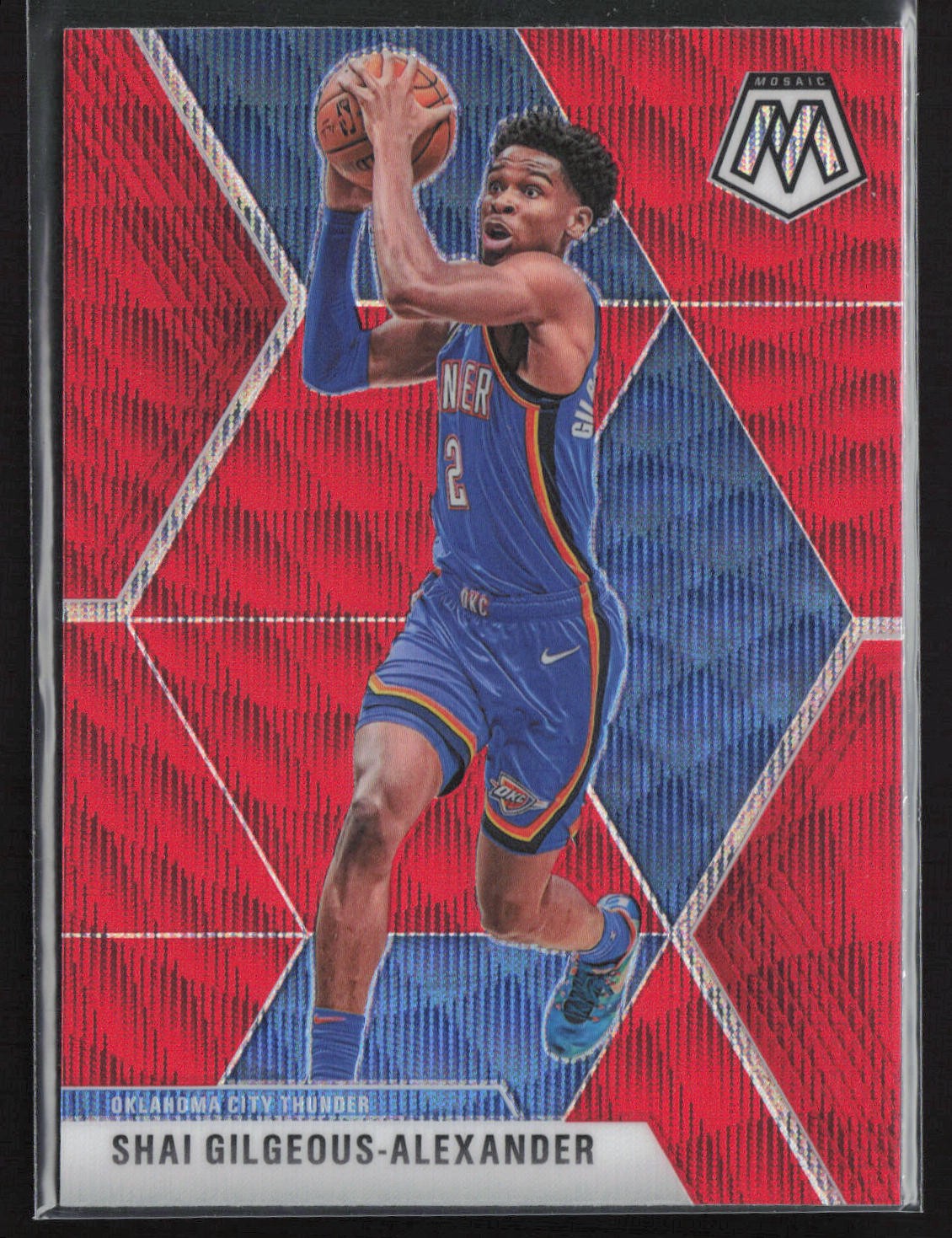 2019-20 Panini Mosaic #133 Shai Gilgeous-Alexander Red Wave Prizm