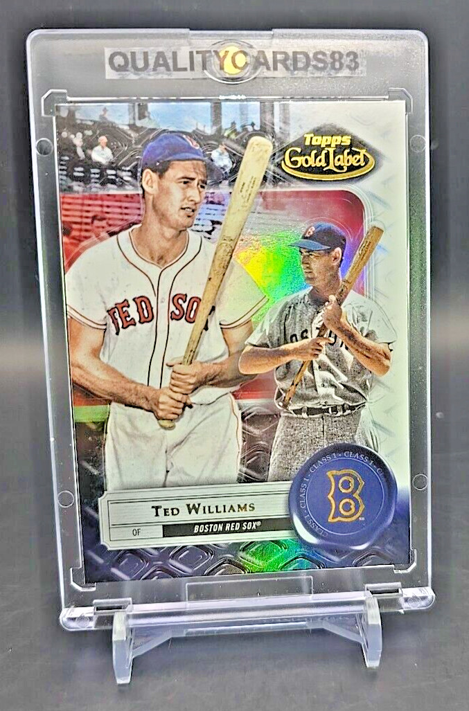 TED WILLIAMS RAINBOW HOLO FOIL GOLD LABEL WITH CASE MLB HOF BOSTON RED SOX