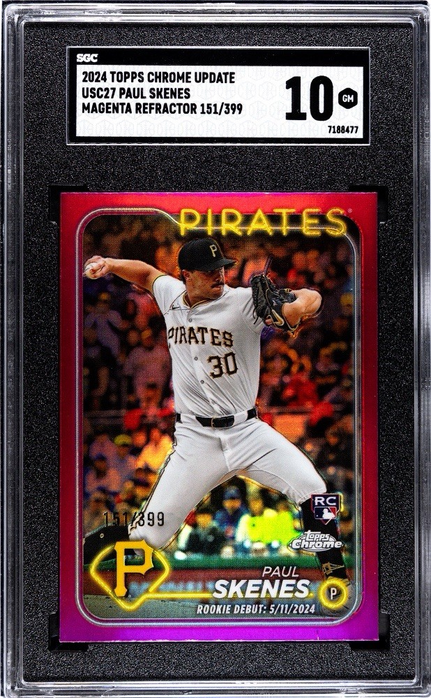 2024 Topps Chrome Update Series – Rookie Debut Paul Skenes #USC27 Magenta…