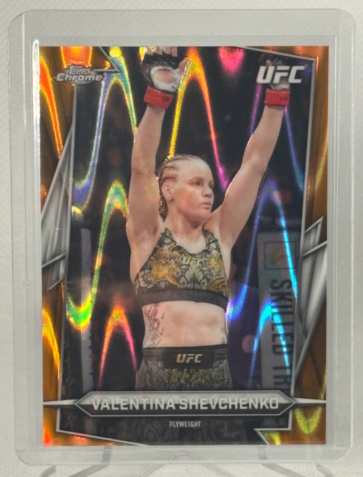 2026 Topps Chrome UFC Valentina Shevchenko #/25 Orange RayWave CHAMP #3 SSP