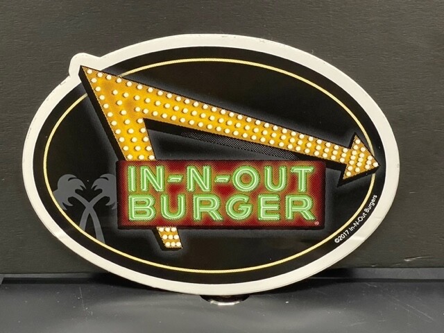 VRHTF NHRA IN-N-OUT BURGER BLACK DIE CUT STICKER 4″ X 3.75″ EXCELLENT CONDITION