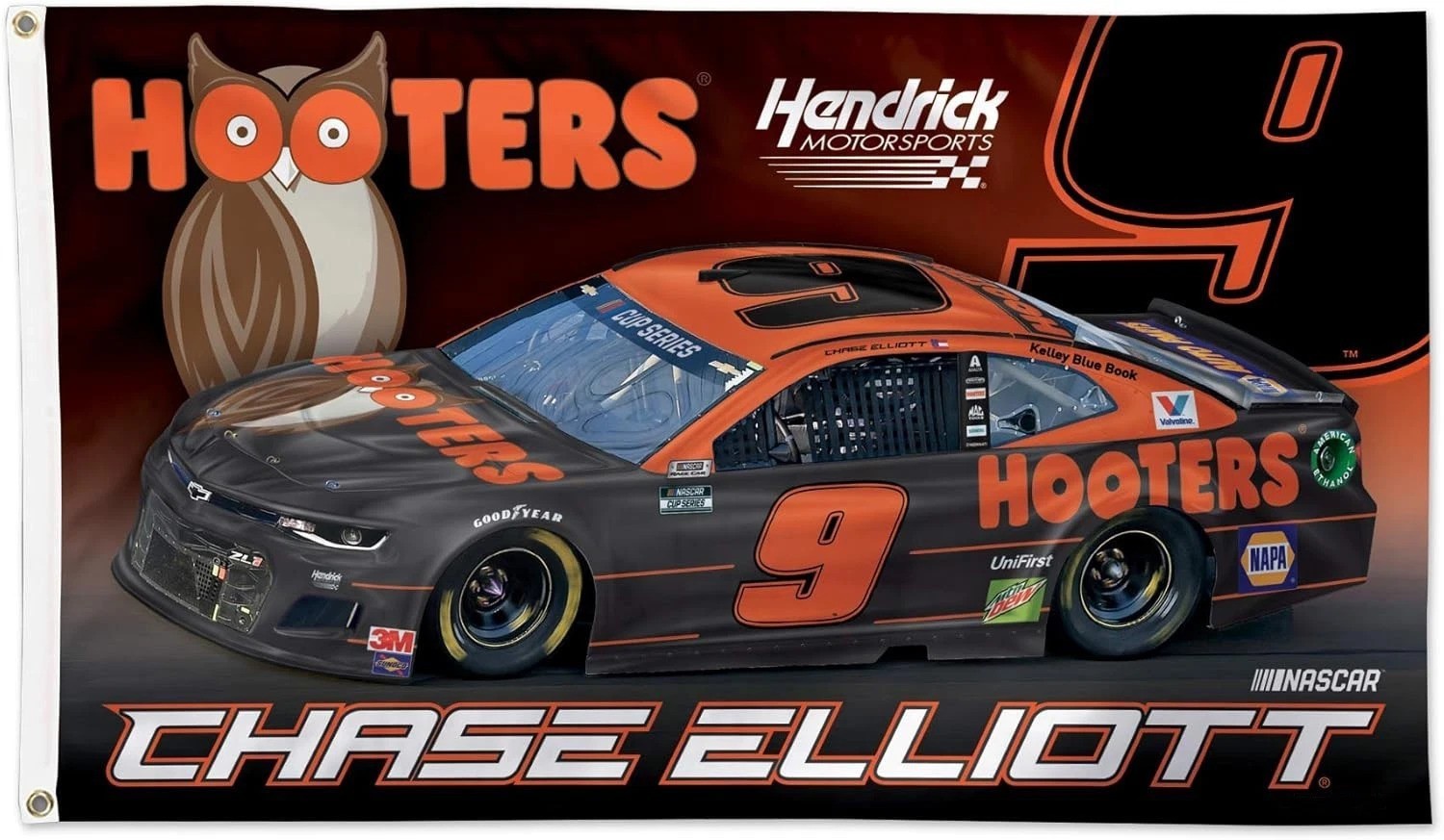 Chase Fan Elliott #9 Nascar Car Racing 2×3,3×5,4×6,5x8FT Flag Wall Decore Banner
