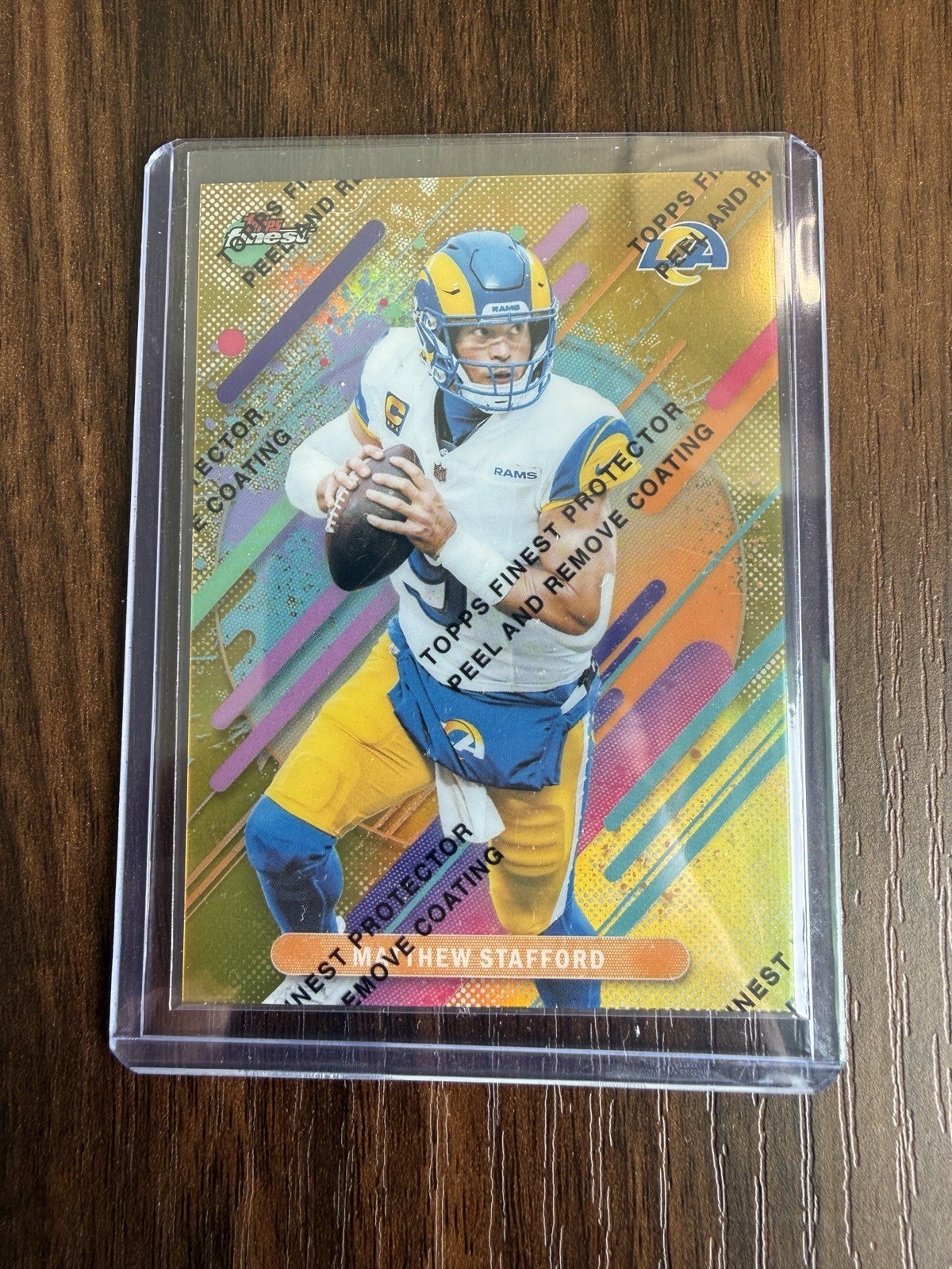 2025 Topps Finest Matthew Stafford RARE GOLD /20 SSP Protective Coating Rams