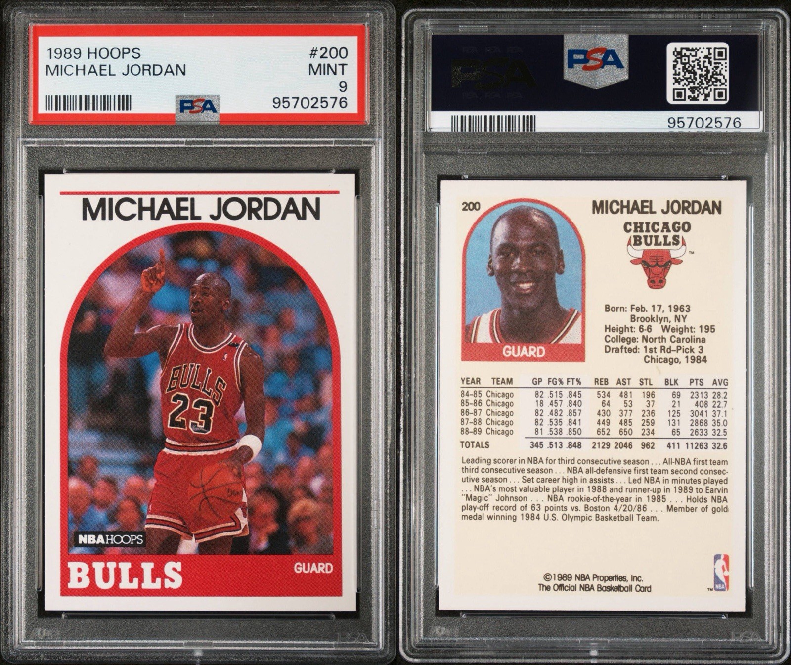 1989 NBA HOOPS MICHAEL JORDAN #200 – PSA 9 MINT