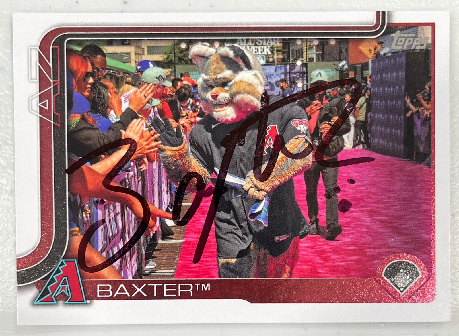 BAXTER Arizona Diamondbacks Mascot SIGNED AUTO Autograph 2025 Topps M-1 Card