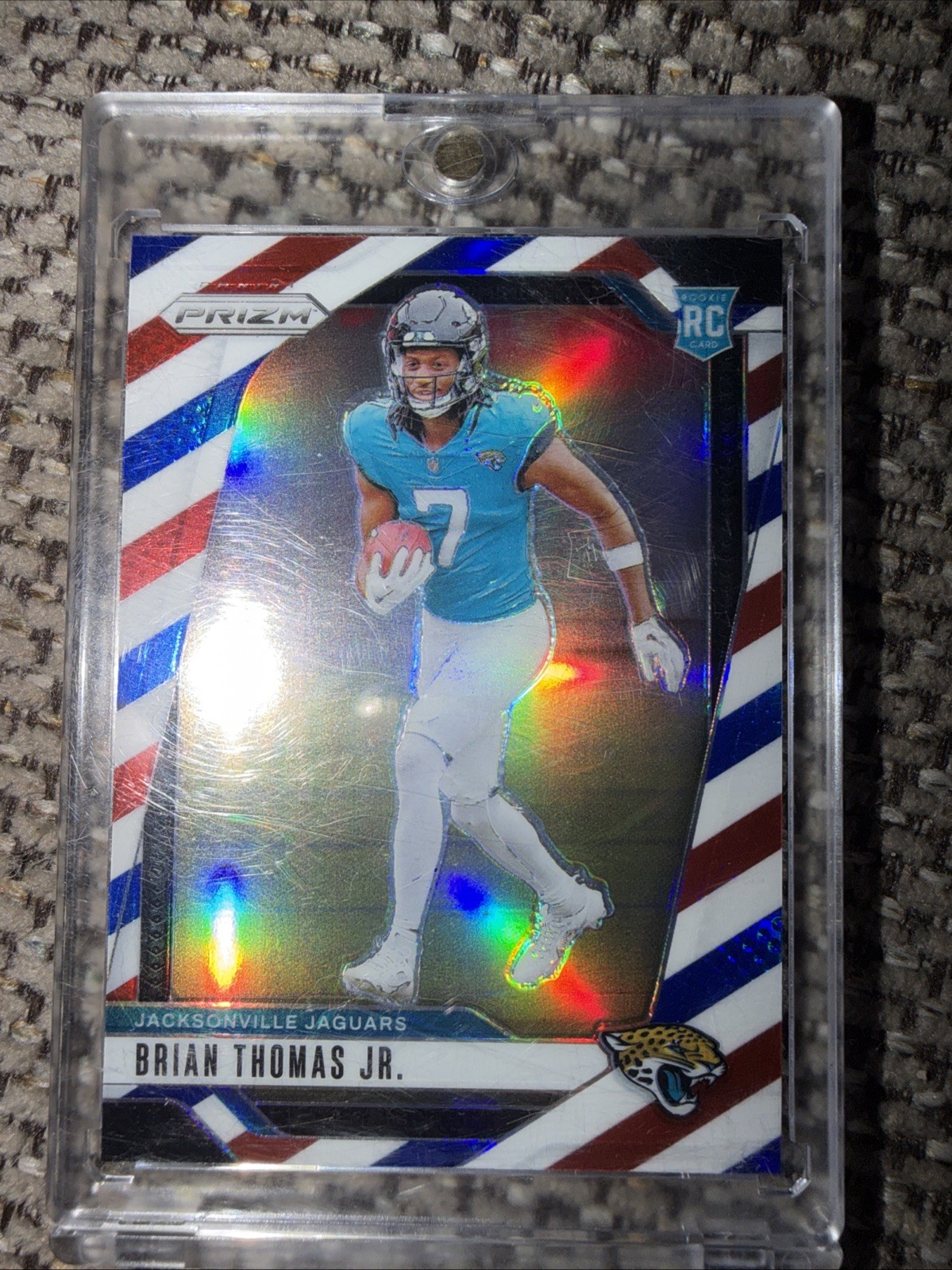 2024 Panini Prizm – Rookies Brian Thomas Jr. #314 Red White & Blue Prizm (RC)