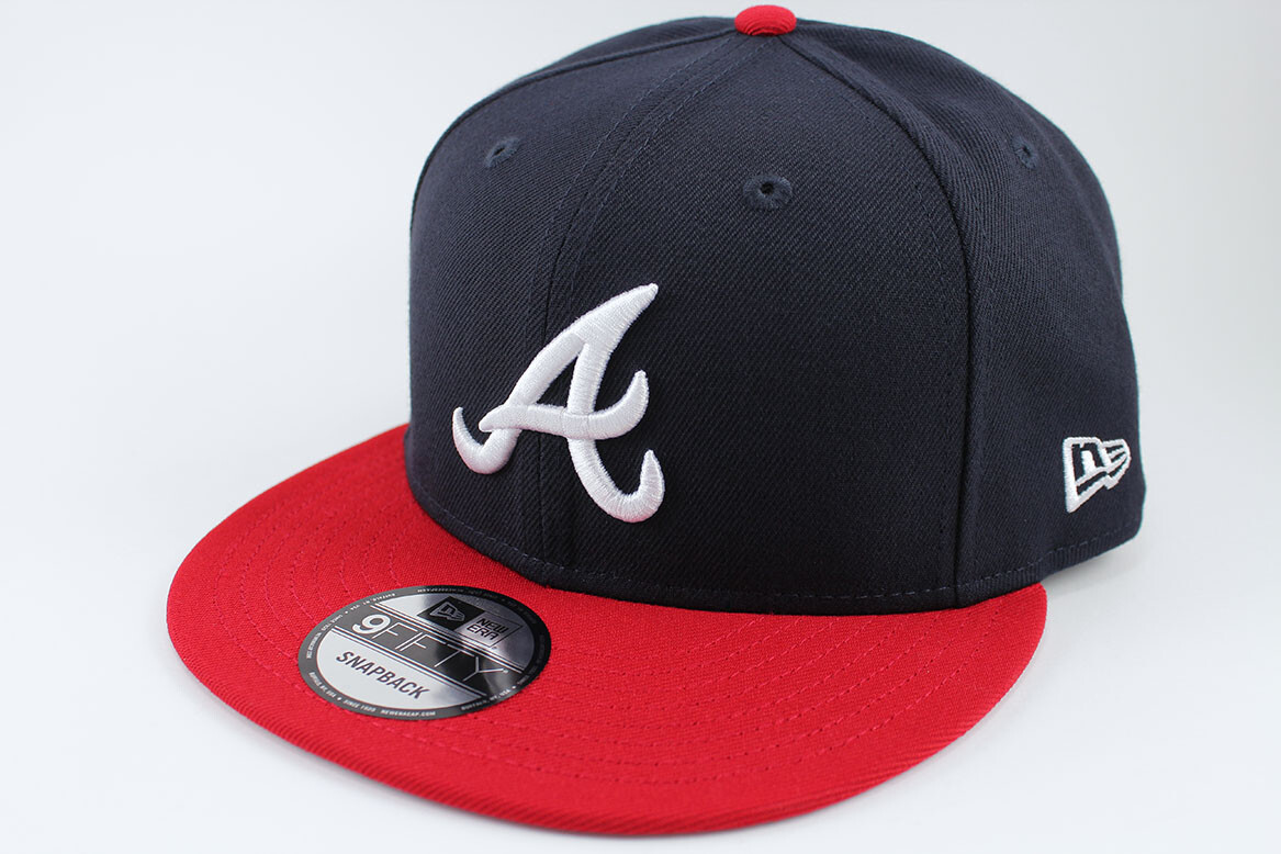 NEW ERA 9FIFTY BASIC SNAPBACK HAT CAP MLB ATLANTA BRAVES NAVY BLUE/RED ADULT MEN