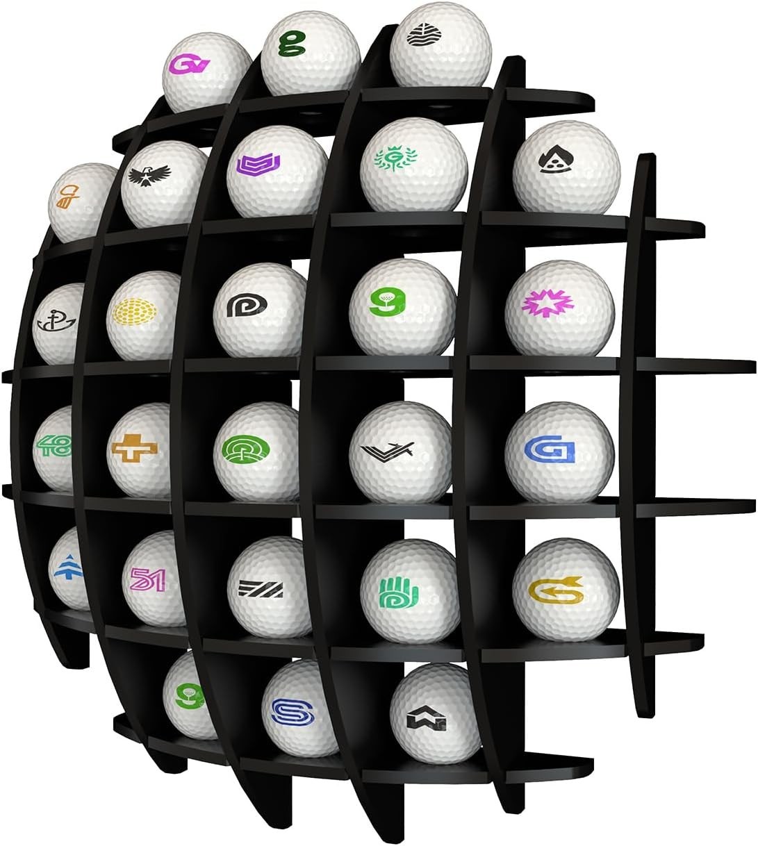 Golf Ball Display Case Acrylic, Spherical Golf Ball Display Rack, Golf Ball D…