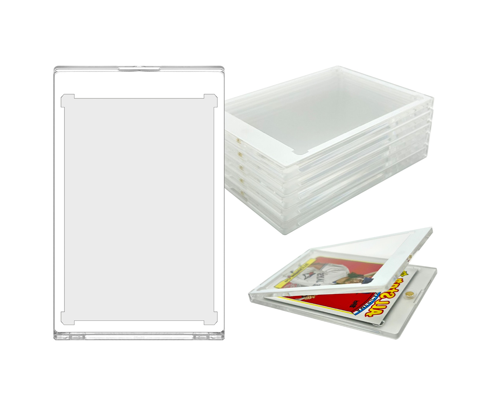 CF Magnetic Card Holder One Touch Case WHITE BORDER – 35PT-260PT Sizes
