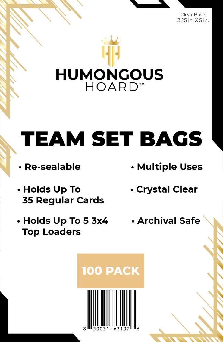 100 Resealable Archival Team Set Bags Long Term Anti Scratch Sleeves Hold 3×4 TL