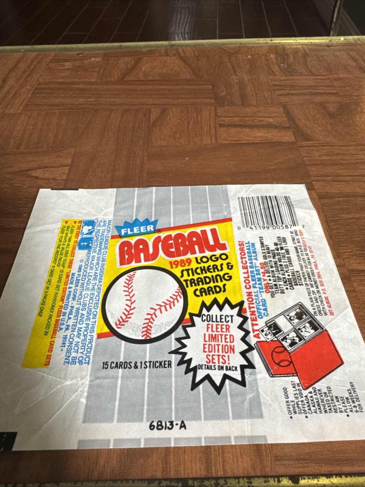 1989 Fleer Baseball Griffey FF Empty Wax Wrapper GET EVERY 4TH FREE