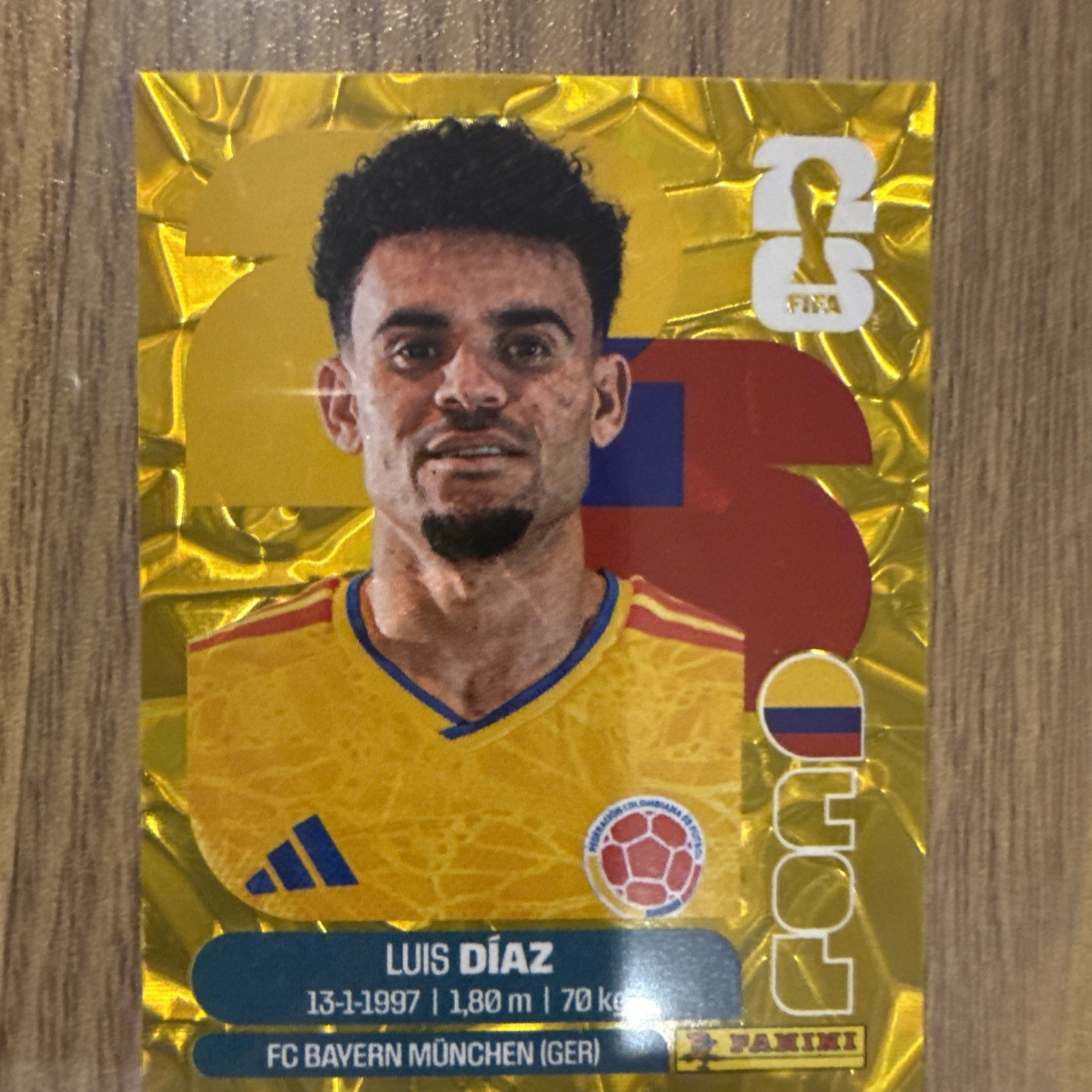 Panini FIFA WC 2026 Stickers-Exclusive Gold Crumple-COL Colombia- Pick Yours