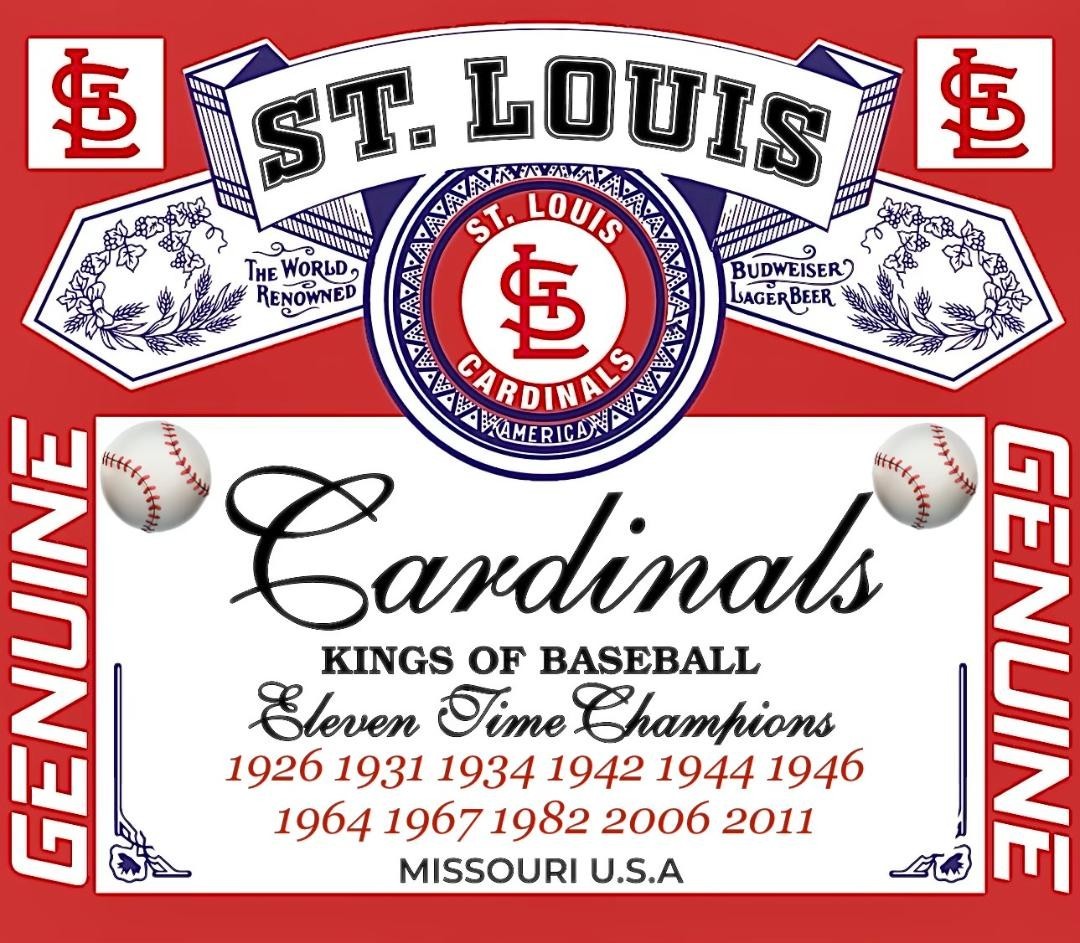 (2) St Louis Cardinals 11X WS Champions Vinyl Stickers 4×3.5 Bud Decals Wrap