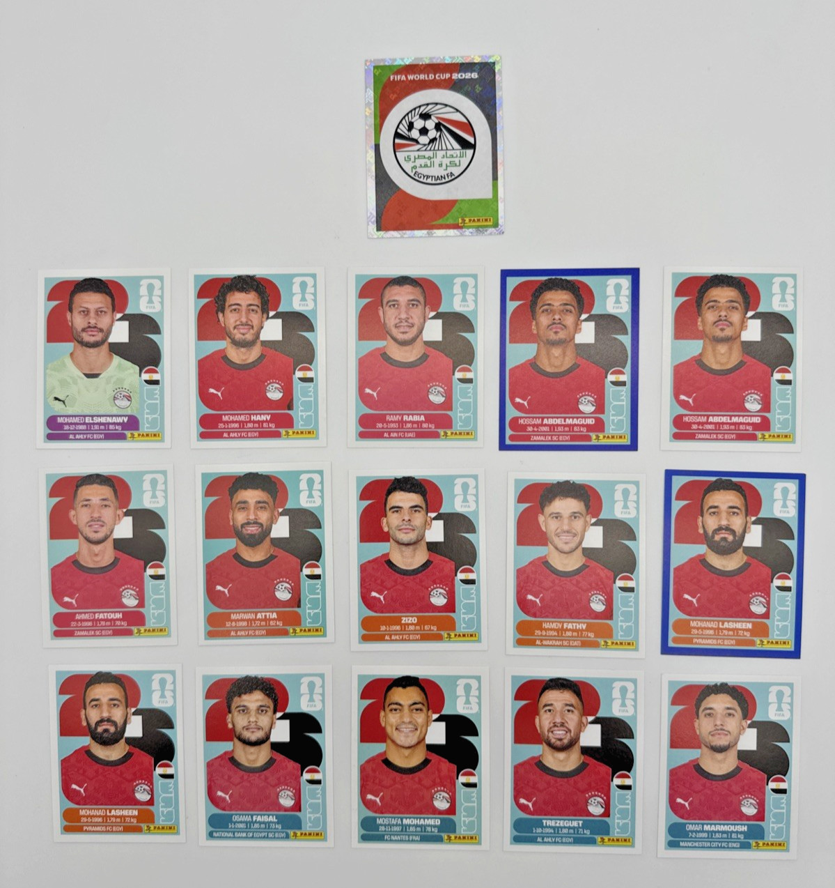 2026 100% Authentic Panini FIFA World Cup Egypt Stickers Pick Team Logo Players