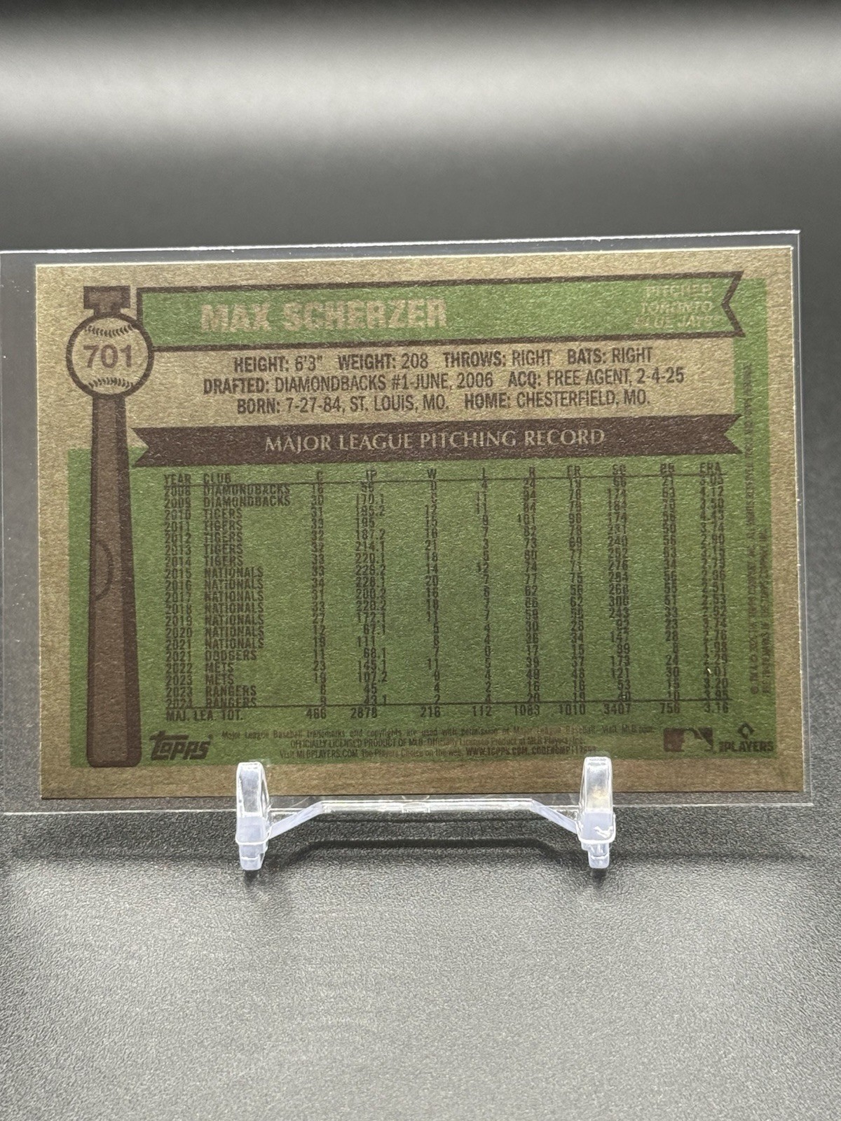 #701 Max Scherzer SP – 2025 Topps Heritage High Number
