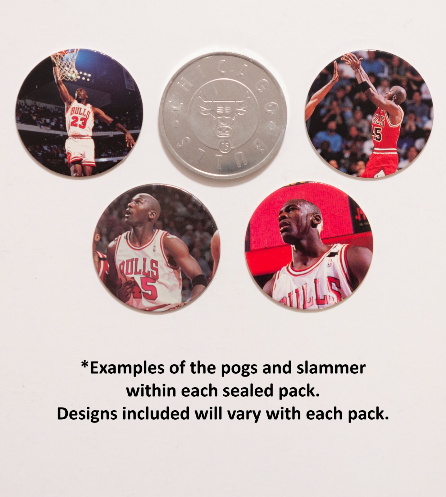 12 Sealed Packs Michael Jordan Pogs, 1995 Upper Deck Street Kaps, Milk Caps
