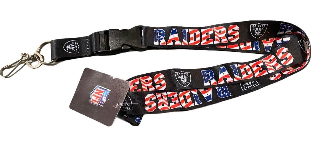 Celebrate USA 250 Years w/Las Vegas Raiders Lanyard Keychain USA Stars & Stripes
