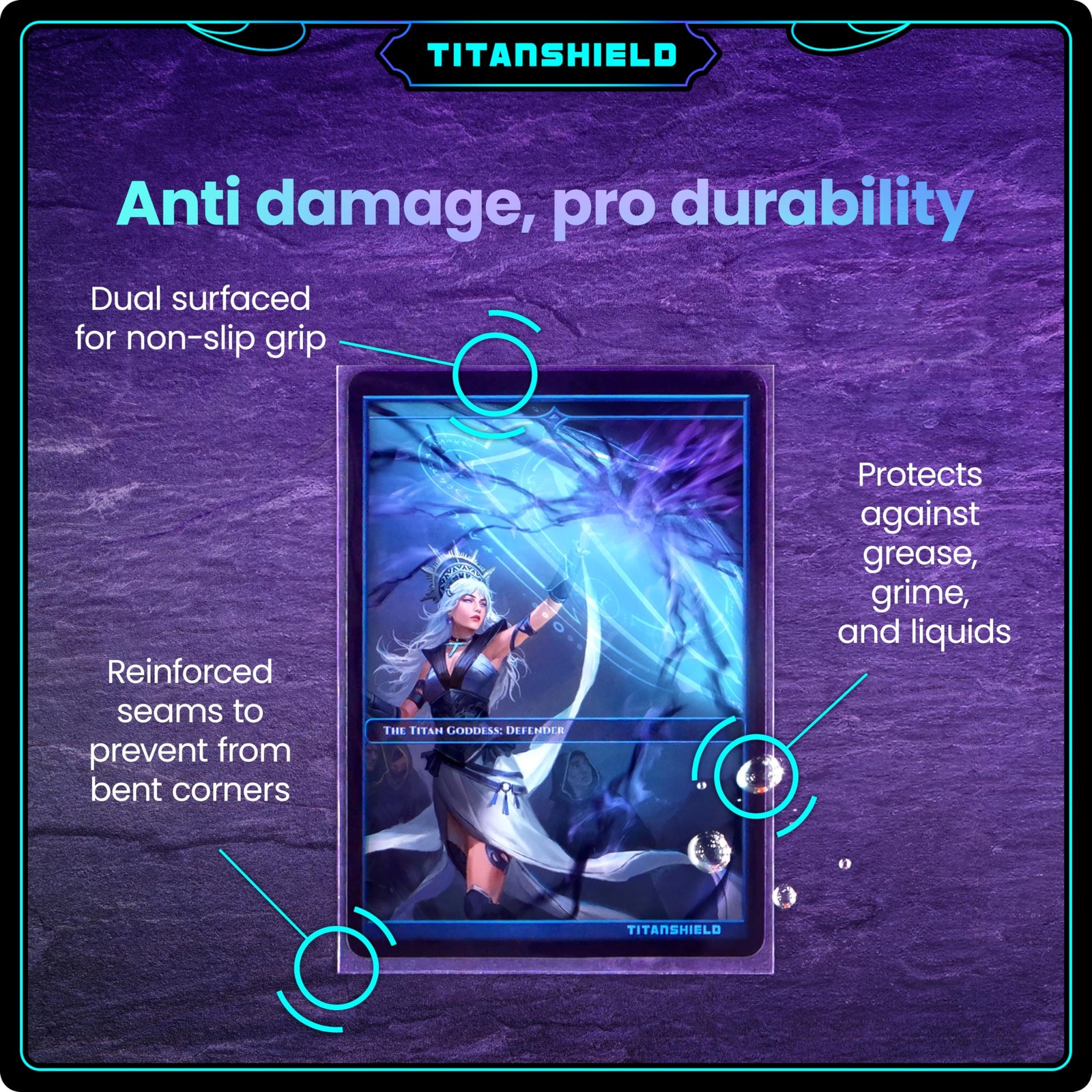 TitanShield Premium Card Sleeves | Compatible with Standard | 66x91mm, Silver