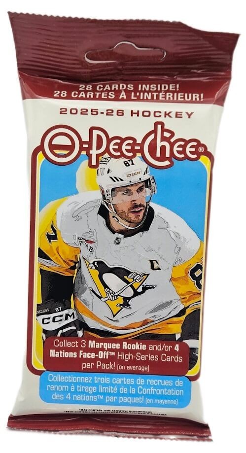 2025-26 O-Pee-Chee Hockey 28 Card Jumbo Value Pack – Sealed Fat Pack