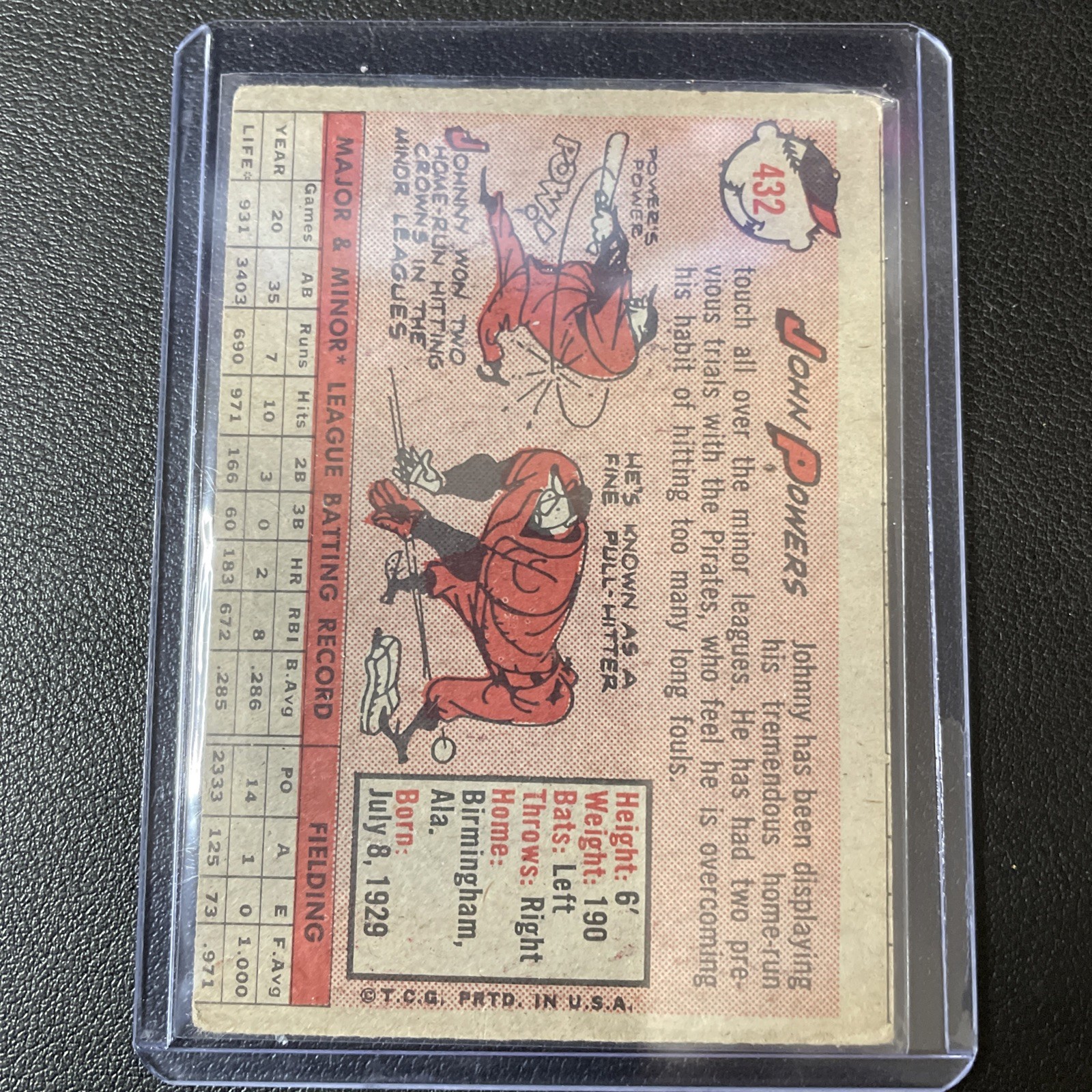 1958 Topps – John Powers #432 (RC)