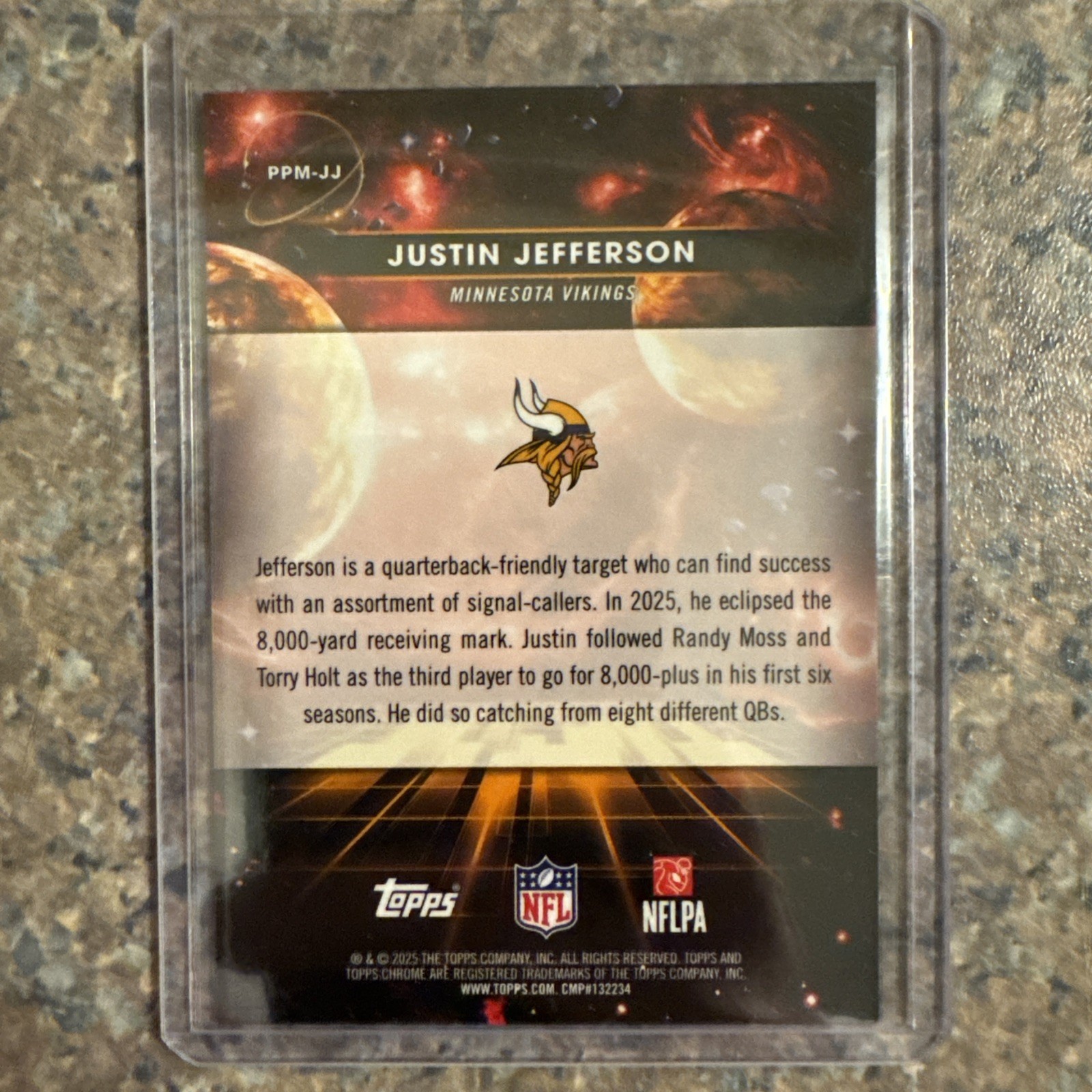 2025 Cosmic Chrome Football Justin Jefferson Planetary Pursuit Mercury #PPM-JJ