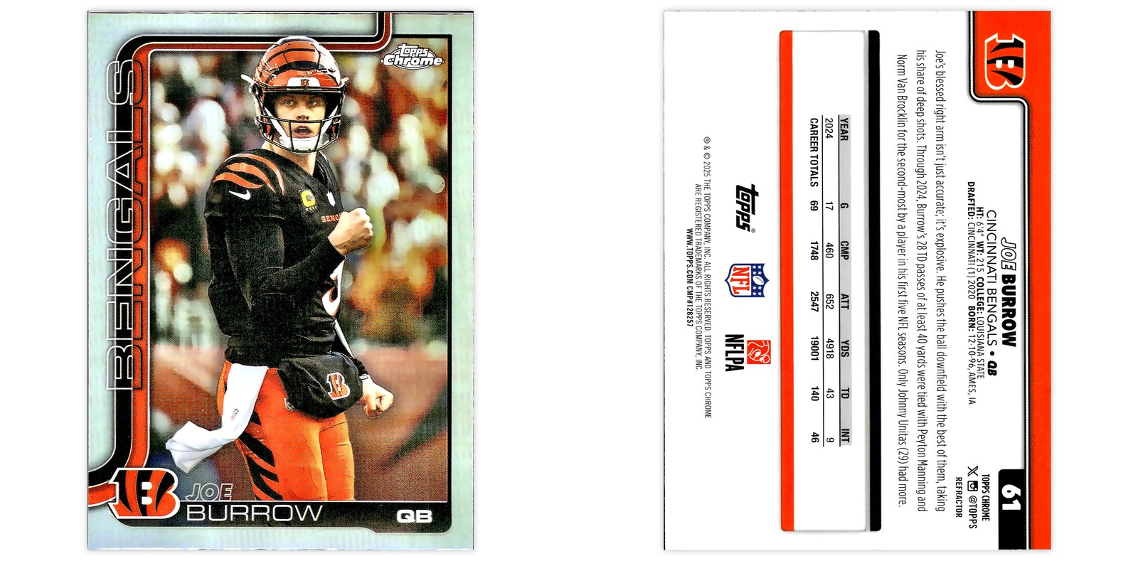 2025 Topps Chrome Football Refractors — You Pick / Complete Your Set