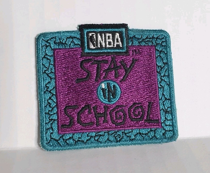 90’s NBA Stay In School Official Patch Iron On Vintage New NOS