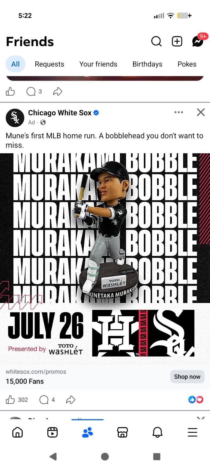 Munetaka Murakami White Sox First Home Run Bobblehead Giveaway 7/26 SGA Presale