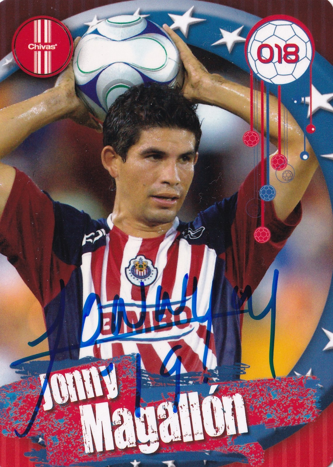 JOSE JONNY MAGALLON SIGNED AUTO’D 2009-10 IMAGICS CHIVAS CARD 18 LIGA MX