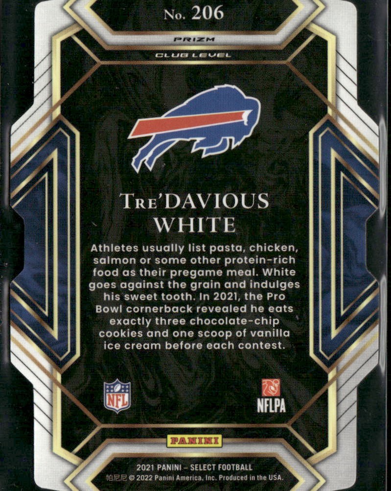 2021 Panini Select #206 Tre’Davious White Green and Yellow Prizm Die Cut