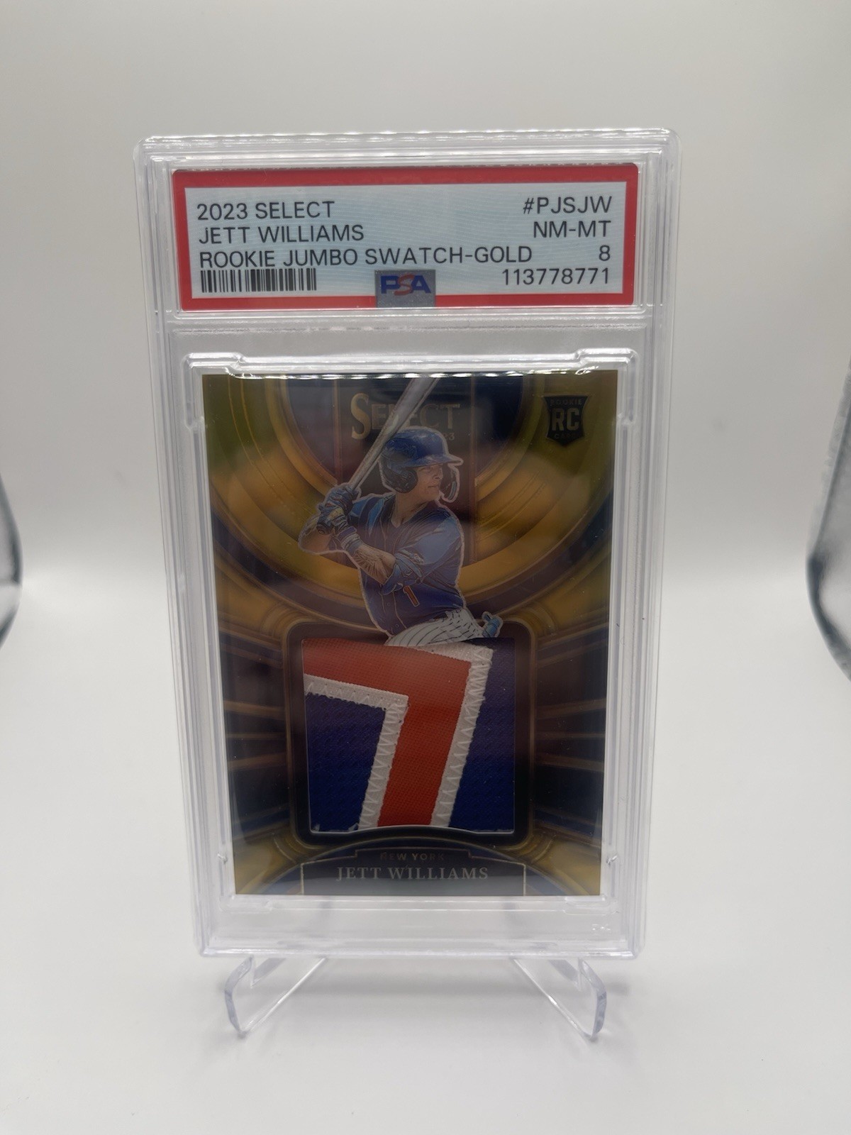 2023 Select Jett Williams Rookie Jumbo Swatch-gold #PJSJW NM-MT PSA 8