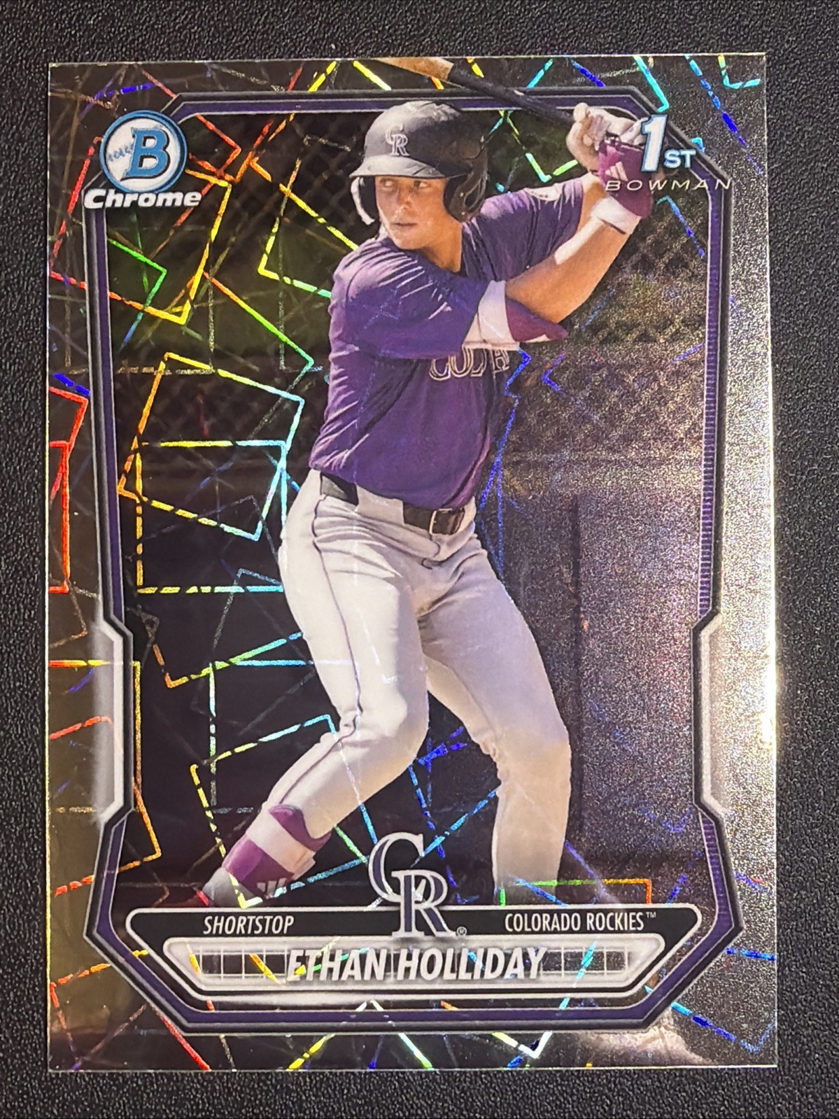 2026 Bowman Chrome Ethan Holliday 1st Bowman Laser Refractor Colorado Rockies RC