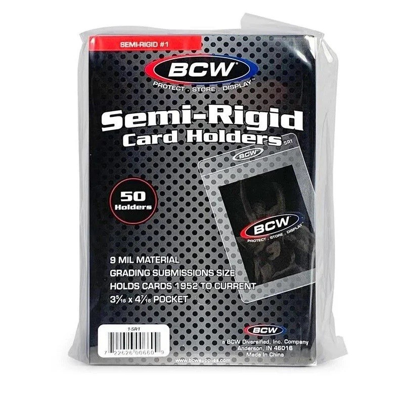 BCW Semi-Rigid Card Holders #1 – Pack of 50 Top Loader Holders – Best Value!