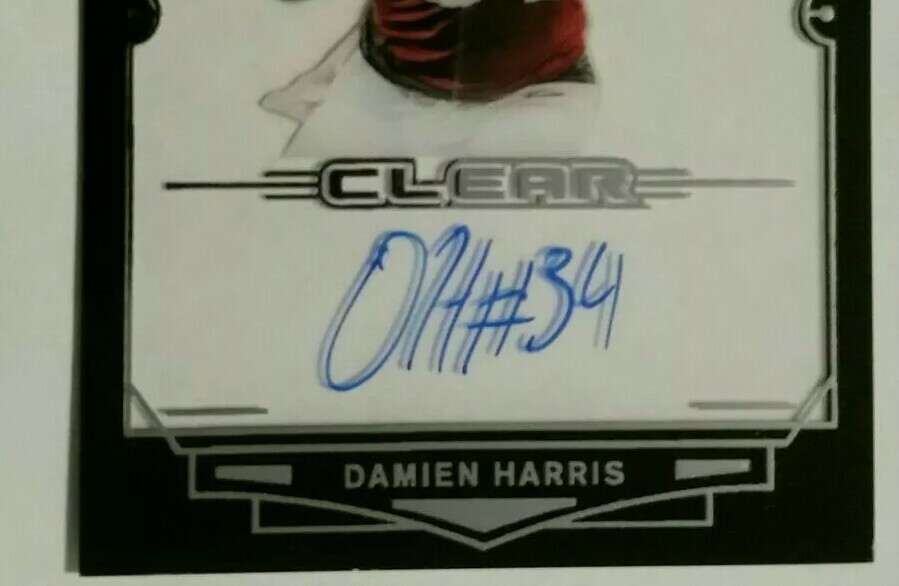 2019 Leaf trinity clear DAMIEN HARRIS Auto autograph rookie black border 1/5