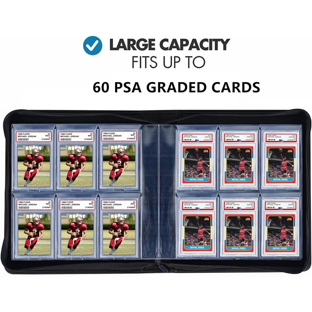 Graded Card Binder – Holds 60 Graded Slabs, Suitable for PSA Slabs | 6 Pockets