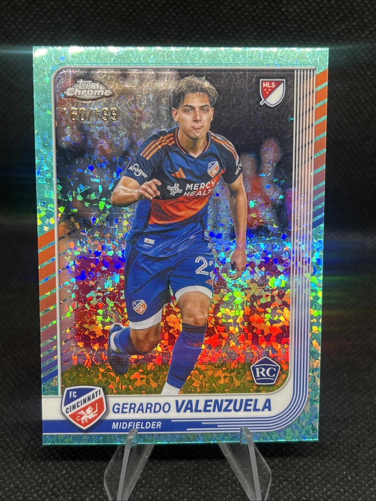 2025 Topps Chrome MLS Aqua Refractor Gerardo Valenzuela Rookie RC /199 #109
