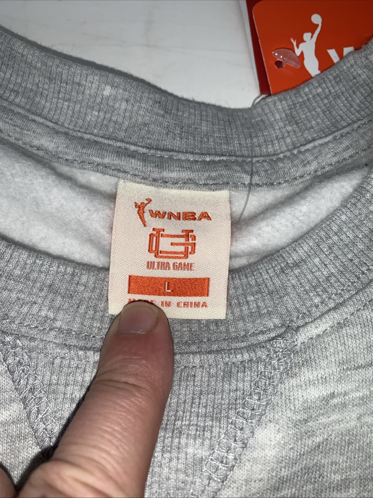 WNBA Indiana Fever Grey Mens large Sweatshirt NWT By Ultra Game And WNBA Mens L