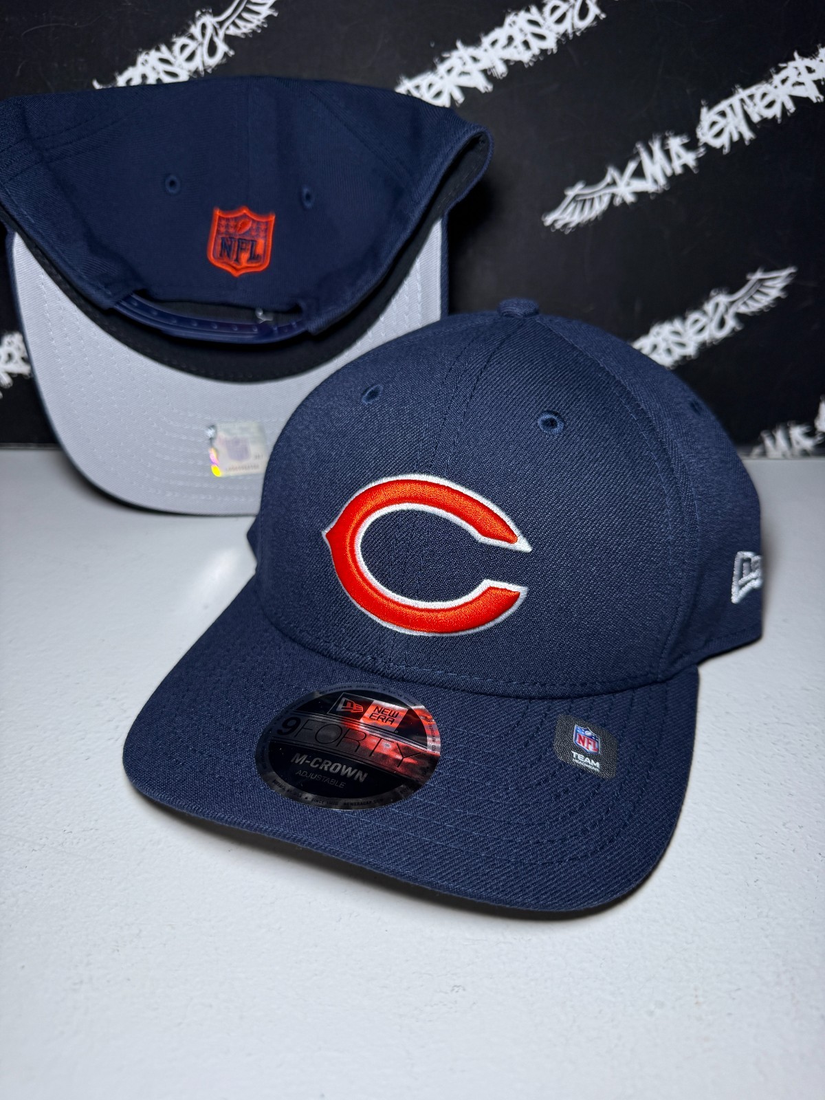 NWT New Era Chicago Bears Team Logo Navy Blue M-Crown Snapback Hat