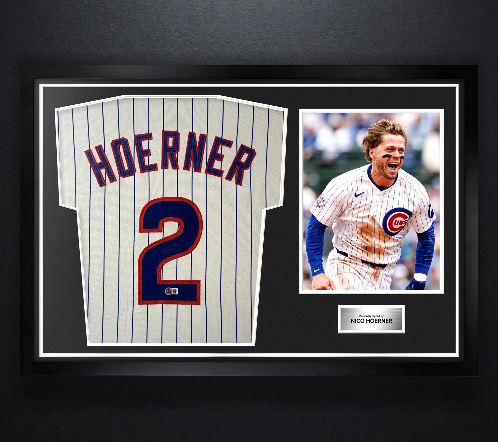 Nico Hoerner Signed Chicago Cubs Jersey Framed Beckett COA Auto Display