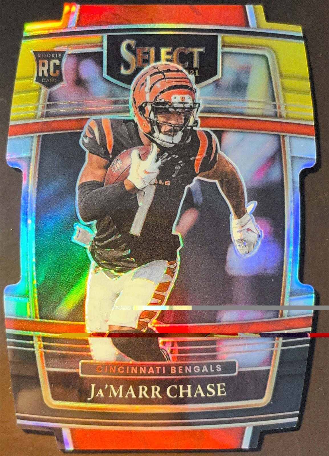 Panini 2021 Select Ja’Marr Chase Rookie Concourse Prizm #47 Bengals RED/YELLOW