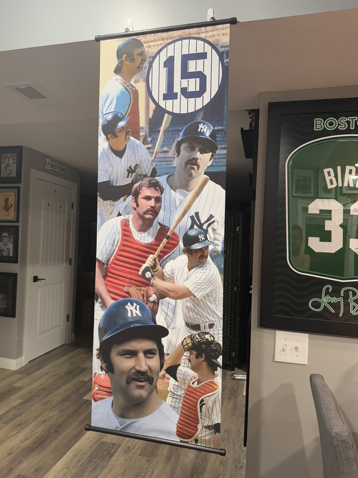 Thurman Munson Scroll Banner 17×48 Poster Sign New York Yankees Great RARE