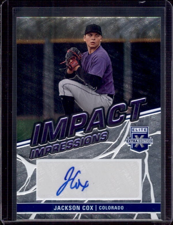 JACKSON COX 2023 Panini Elite Extra Edition Impact Impressions Auto #II-JXC