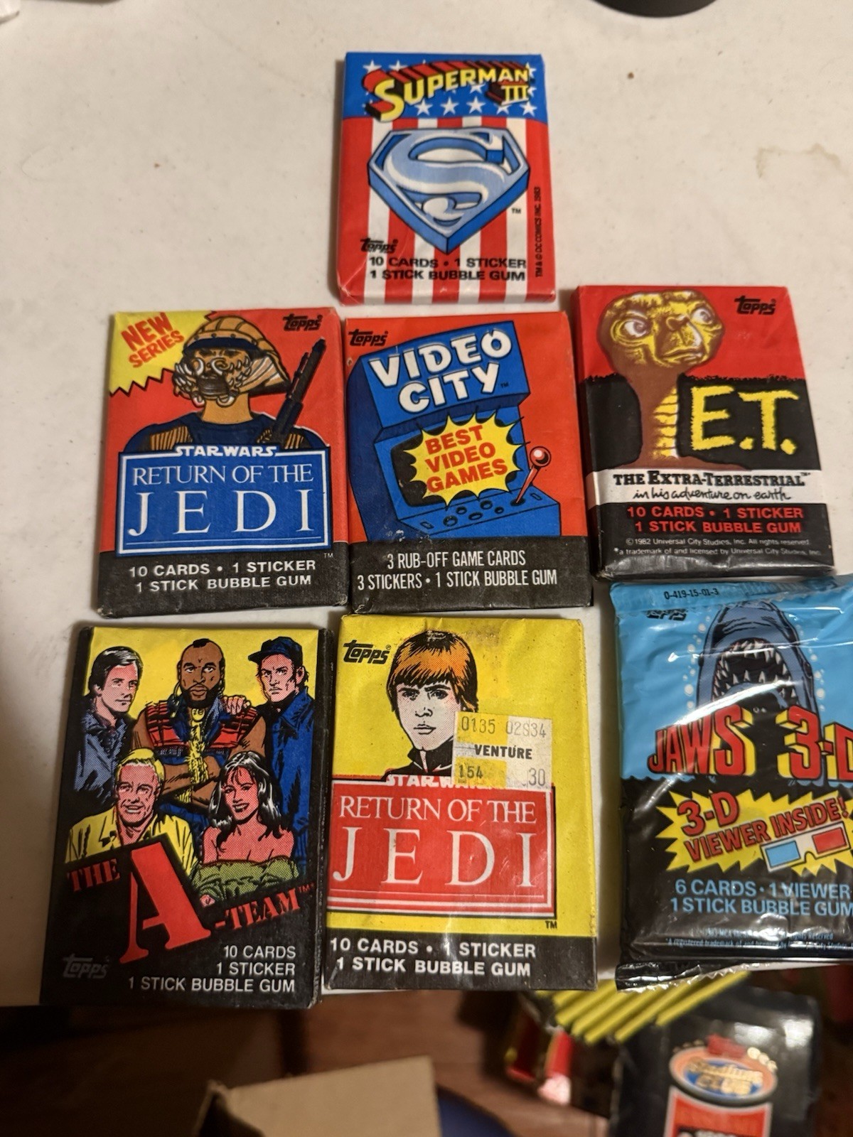 Mixed Wax Pack Lot 80s Topps Cards