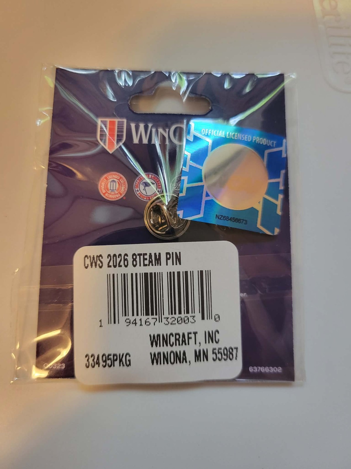 2026 College World Series Lapel Pin Troy West Virginia Georgia Ole Miss UNC