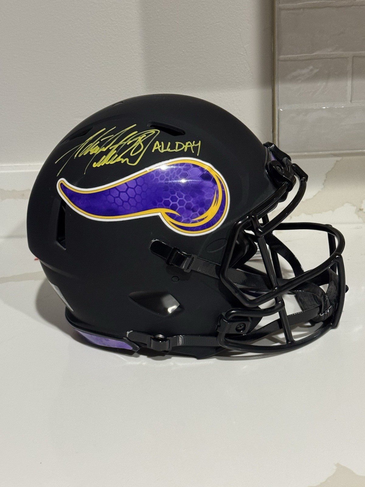 Adrian Peterson Vikings Full Size Helmet Speed Authentic Tristar Cert