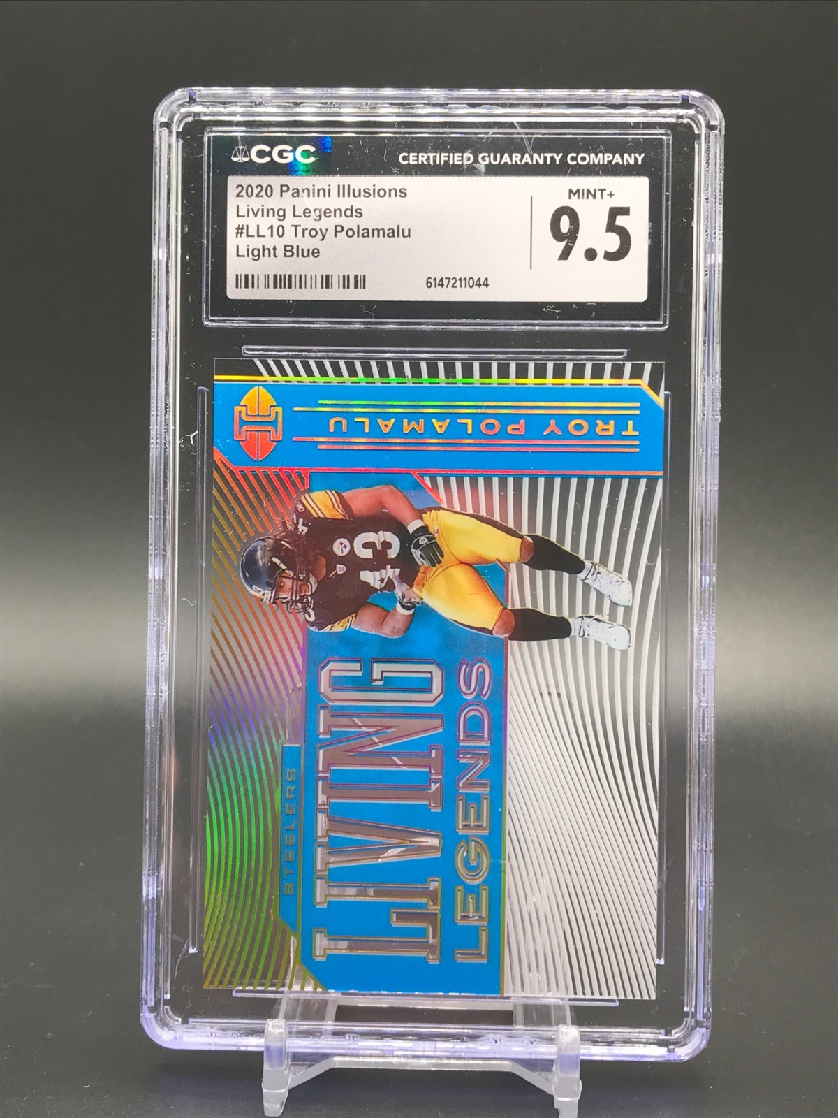 2020 Panini Illusions Living Legends Troy Polamalu #LL10 Light Blue /299 CGC 9.5