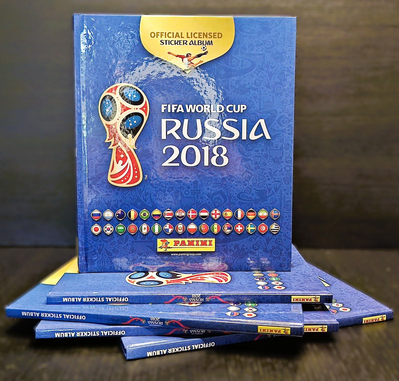 LOT of 1 Russia 2018 + 1 Qatar 2022 Album Hard Cover Panini FIFA World Cup Messi