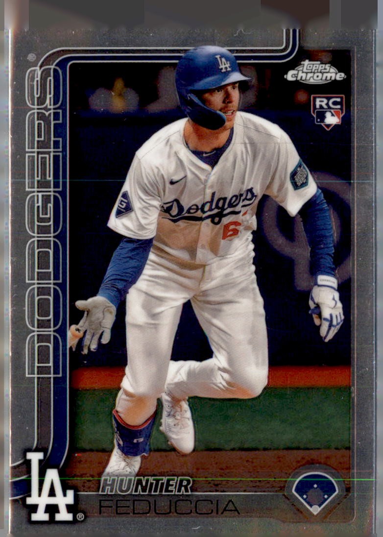 2025 Topps Chrome Baseball Hunter Feduccia RC Los Angeles Dodgers 5 Card Lot