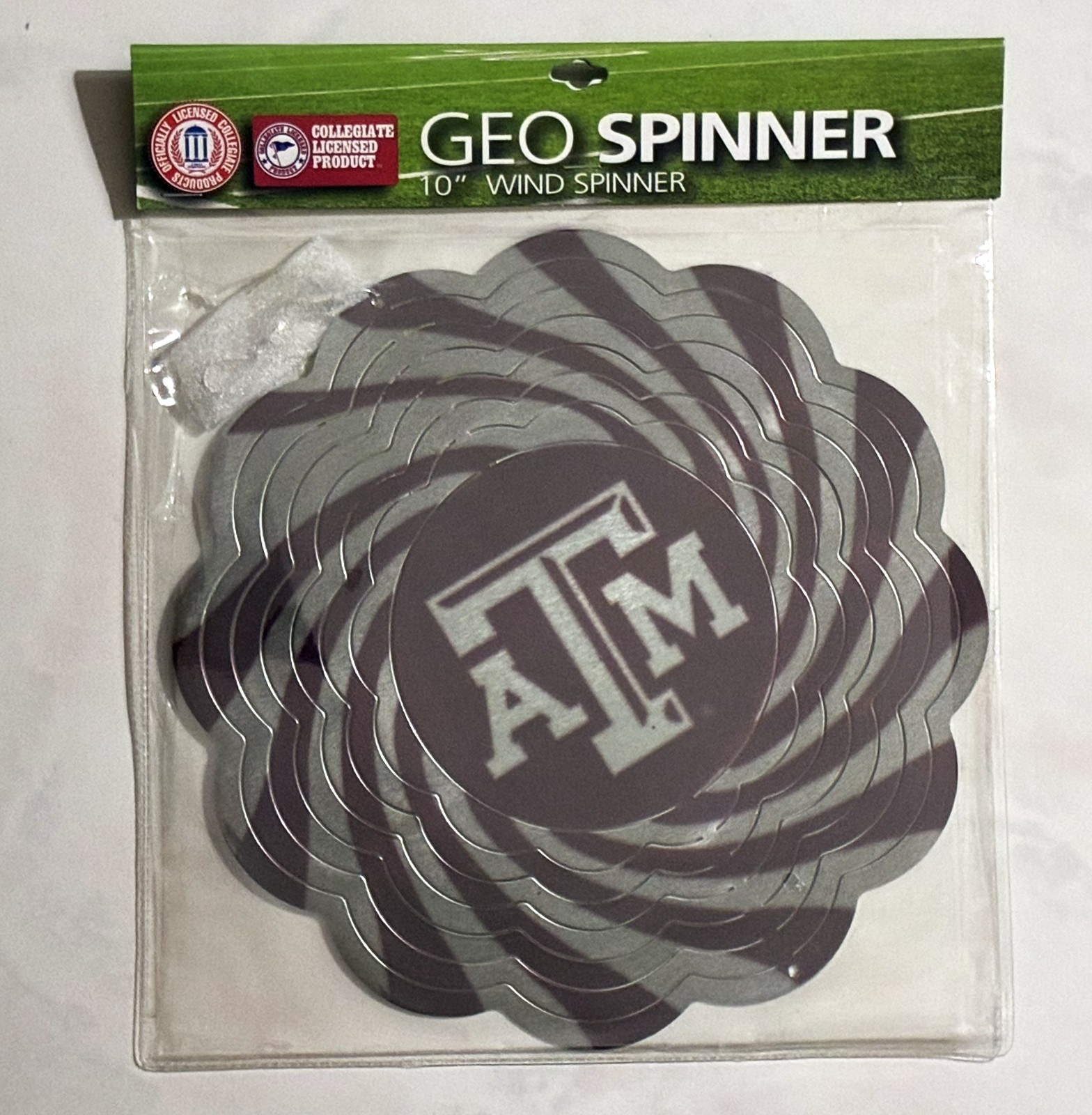 Texas A&M Aggies NCAA 10 Inch Yard Garden Hanging Geo Wind Spinner