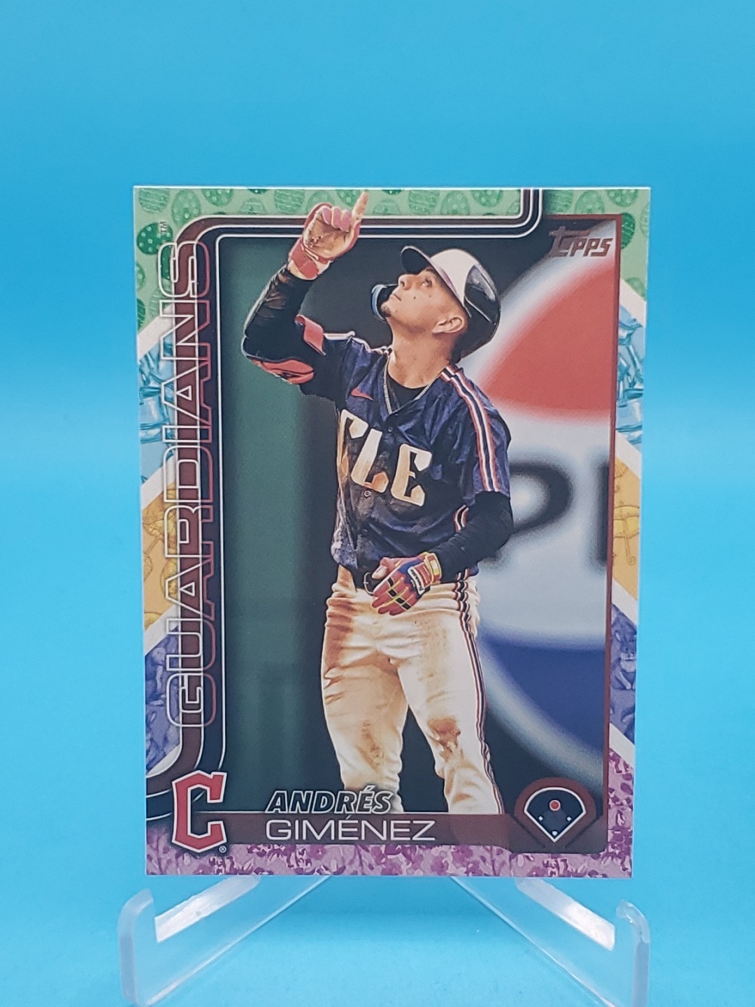 Andres Gimenez 2025 Topps Series 1 #270 Easter Holiday Pastel Border Guardians